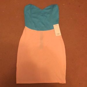 Mini blue and pink dress